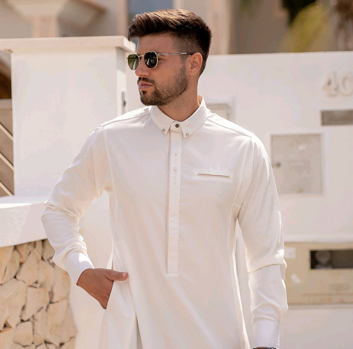 Luxury White Thobe & Jubba – Al Ameer