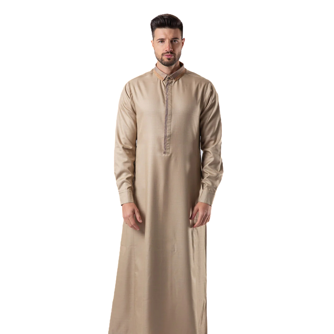 Luxury Organic Cotton Thobe & Jubba with Printed Cuffs – Al Ameer