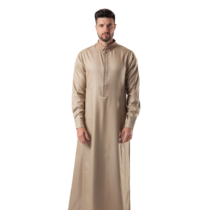 Luxury Organic Cotton Thobe & Jubba with Printed Cuffs – Al Ameer