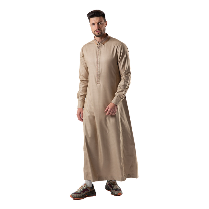 Luxury Organic Cotton Thobe & Jubba with Printed Cuffs – Al Ameer
