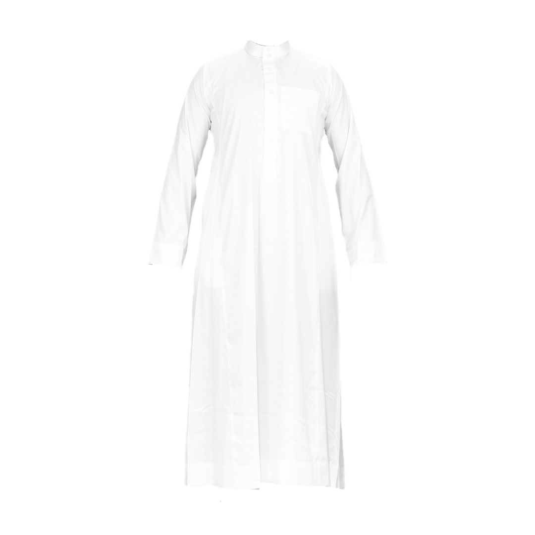 Men s Smart Jubba Al Haramain White Thobe Long Sleeve Sizes Available Al Aqsa