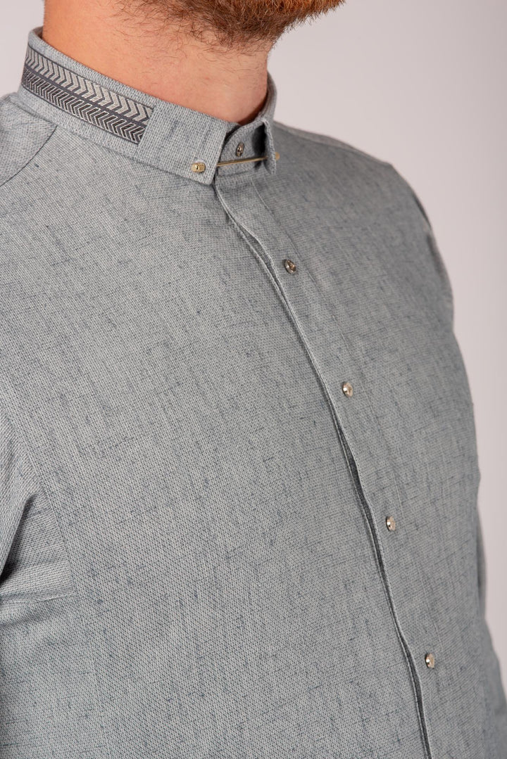 Luxury Grey Thobe & Jubba with Minimalist Design – Al Ameer
