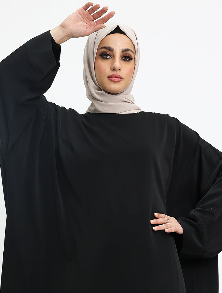Black Essential Batwing Abaya