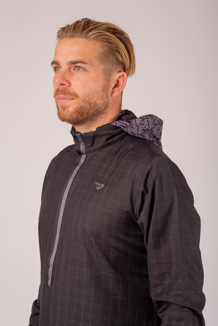 Luxury Black & Grey Thobe & Jubba with Hood - Lawung