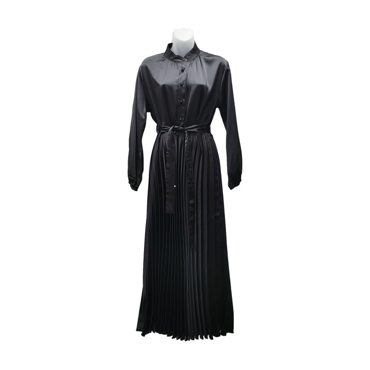 Satin Pleated Buttons Abaya (ZA242)