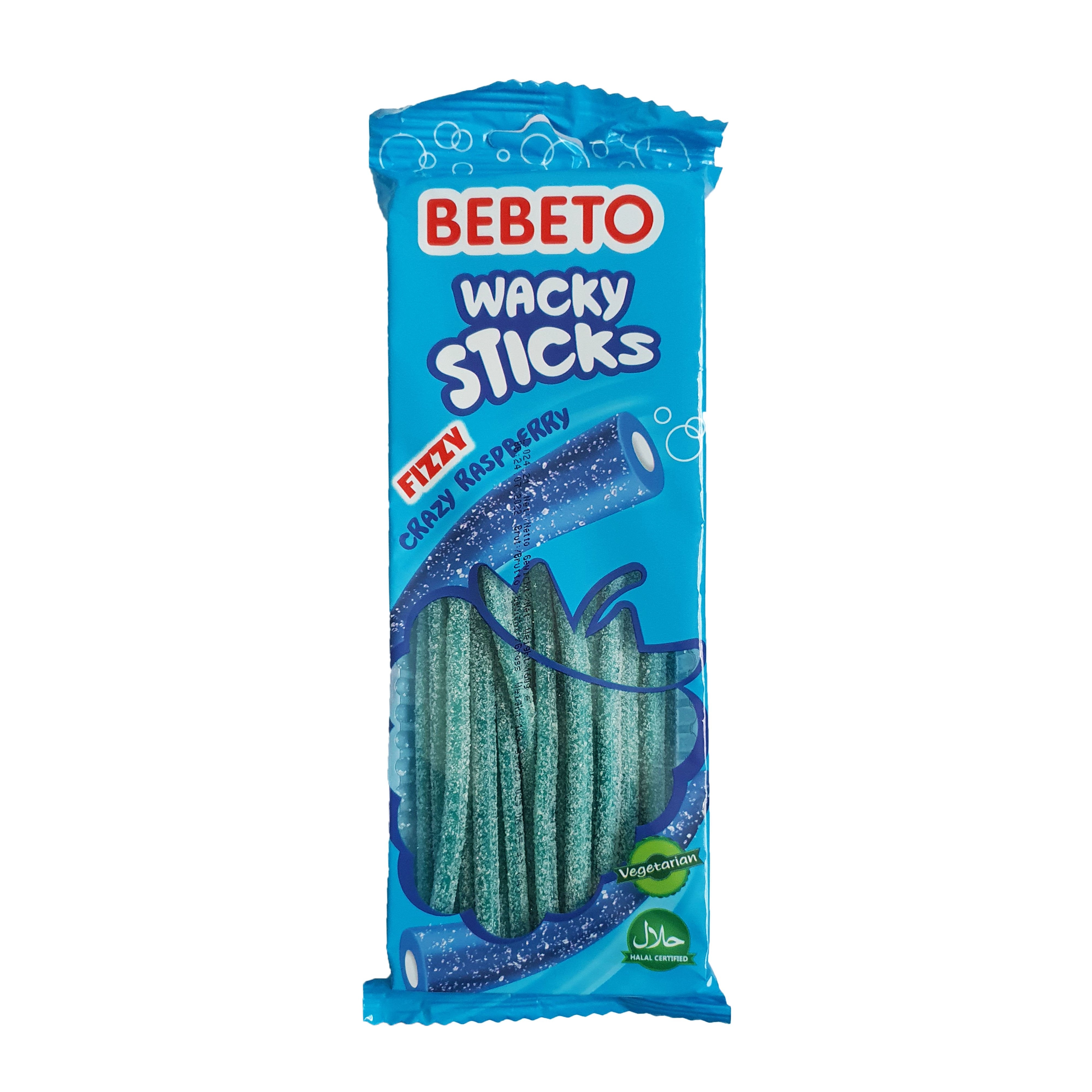 Bebeto Wacky Sticks Raspberry halal sweets hmc sweets