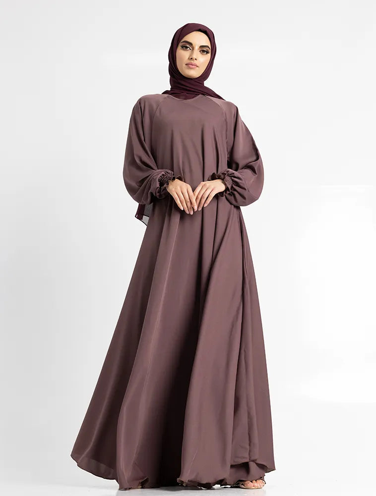 Mauve Zip Umbrella Abaya