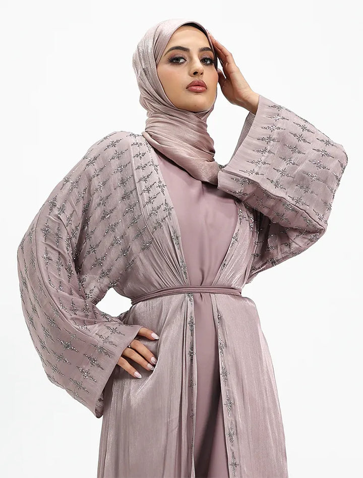 Rose Pink Dina Organza Batwing close up