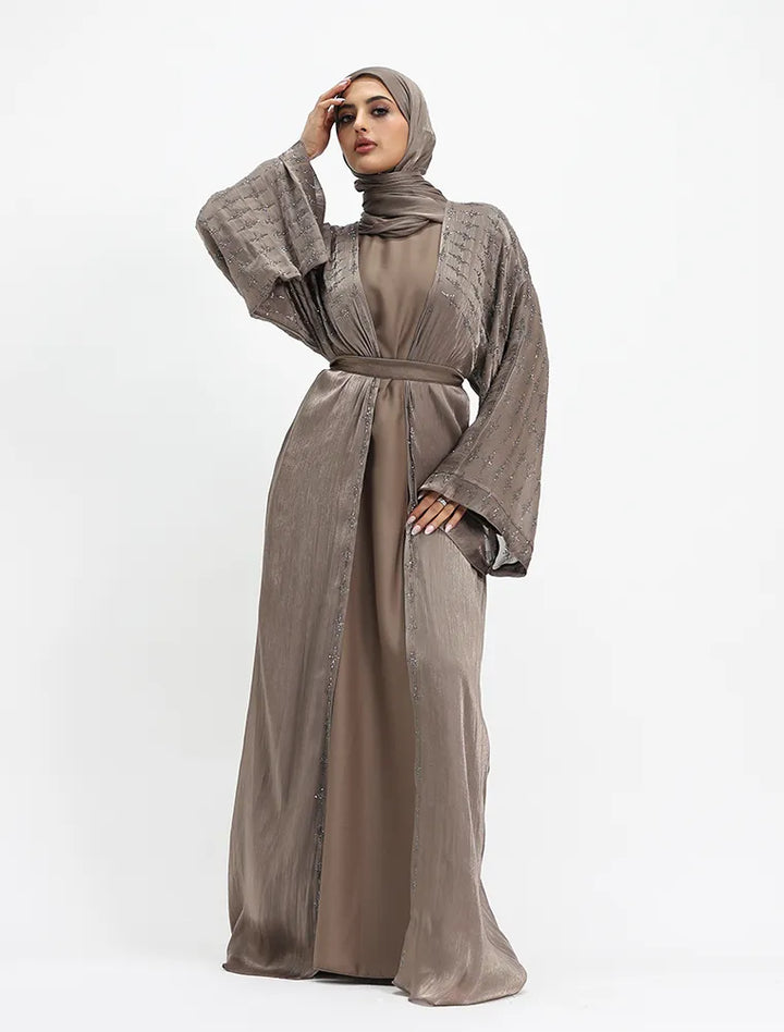 Mocha Dina Organza Batwing modest