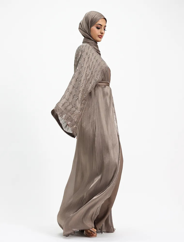 Mocha Dina Organza Batwing side