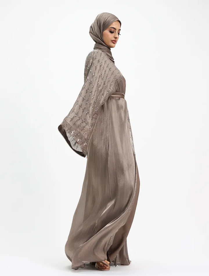 Mocha Dina Organza Batwing side