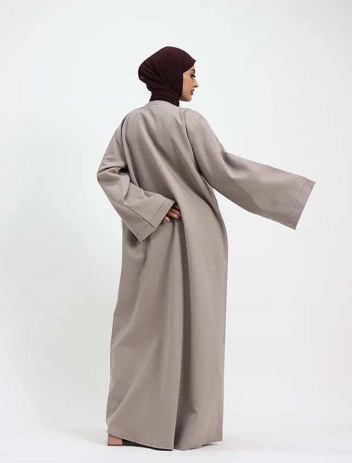 Stone Front Zip Open Abaya back