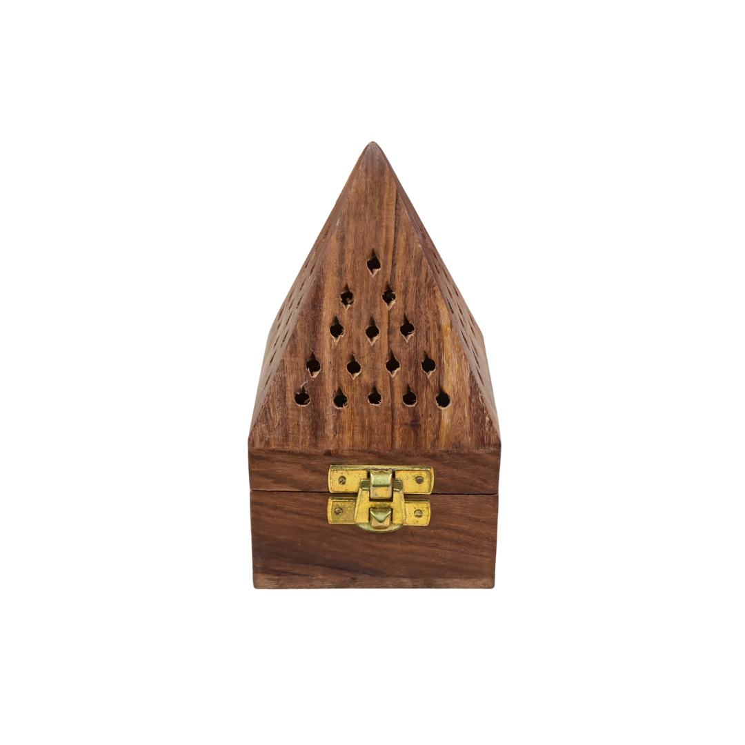 Wooden Bakhoor Burner pyramid triangular 