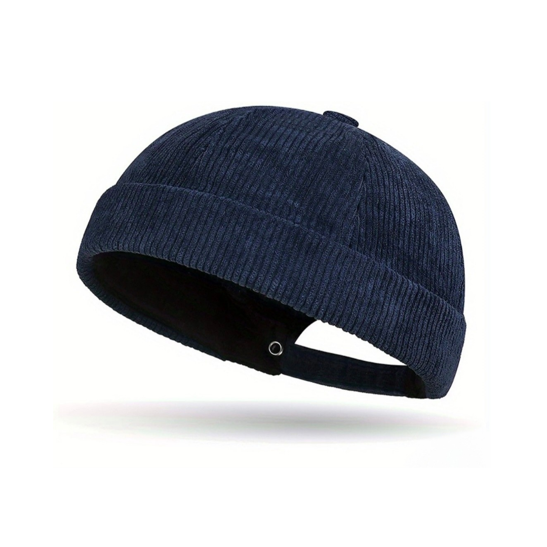 Mens Docker Corduroy Hat - Navy