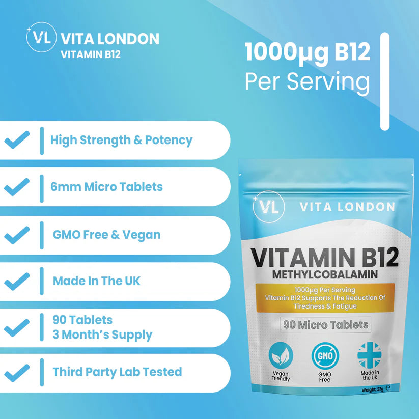 Vitamin B12 Methylcobalamin 1000ug (90 Micro Table