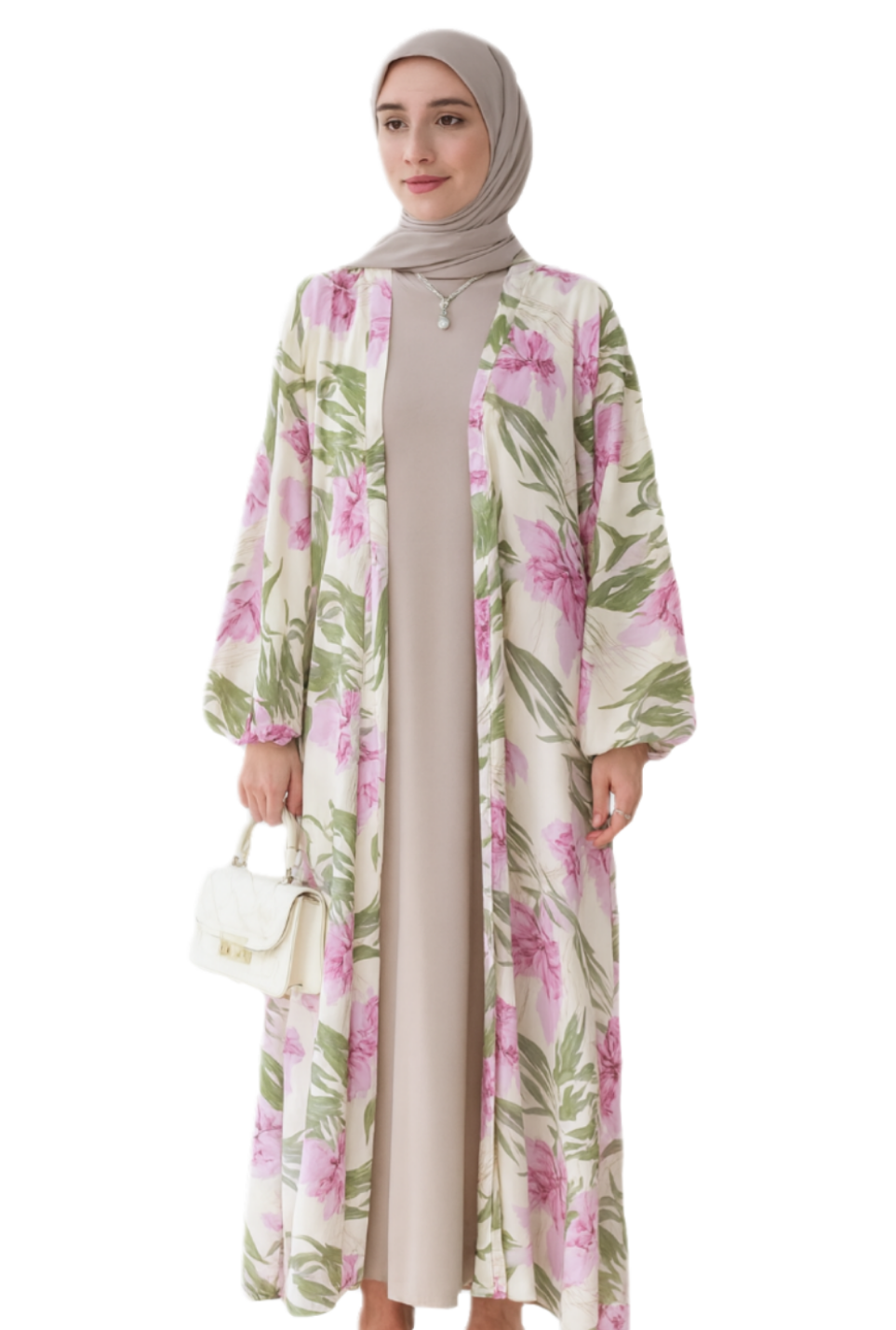 Floral 2 Piece Open Abaya One Size