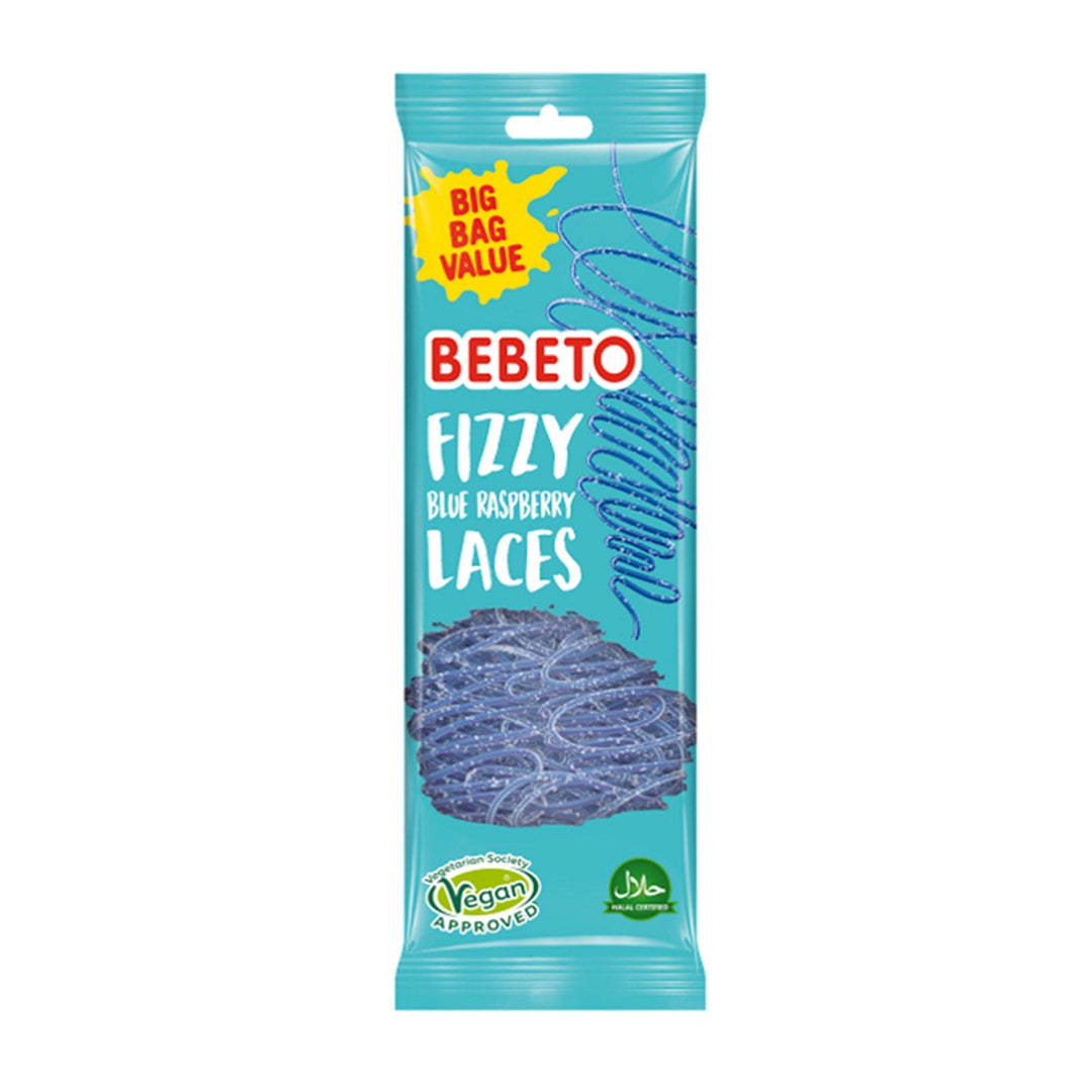 Bebeto Fizzy Blue Raspberry Laces 160g