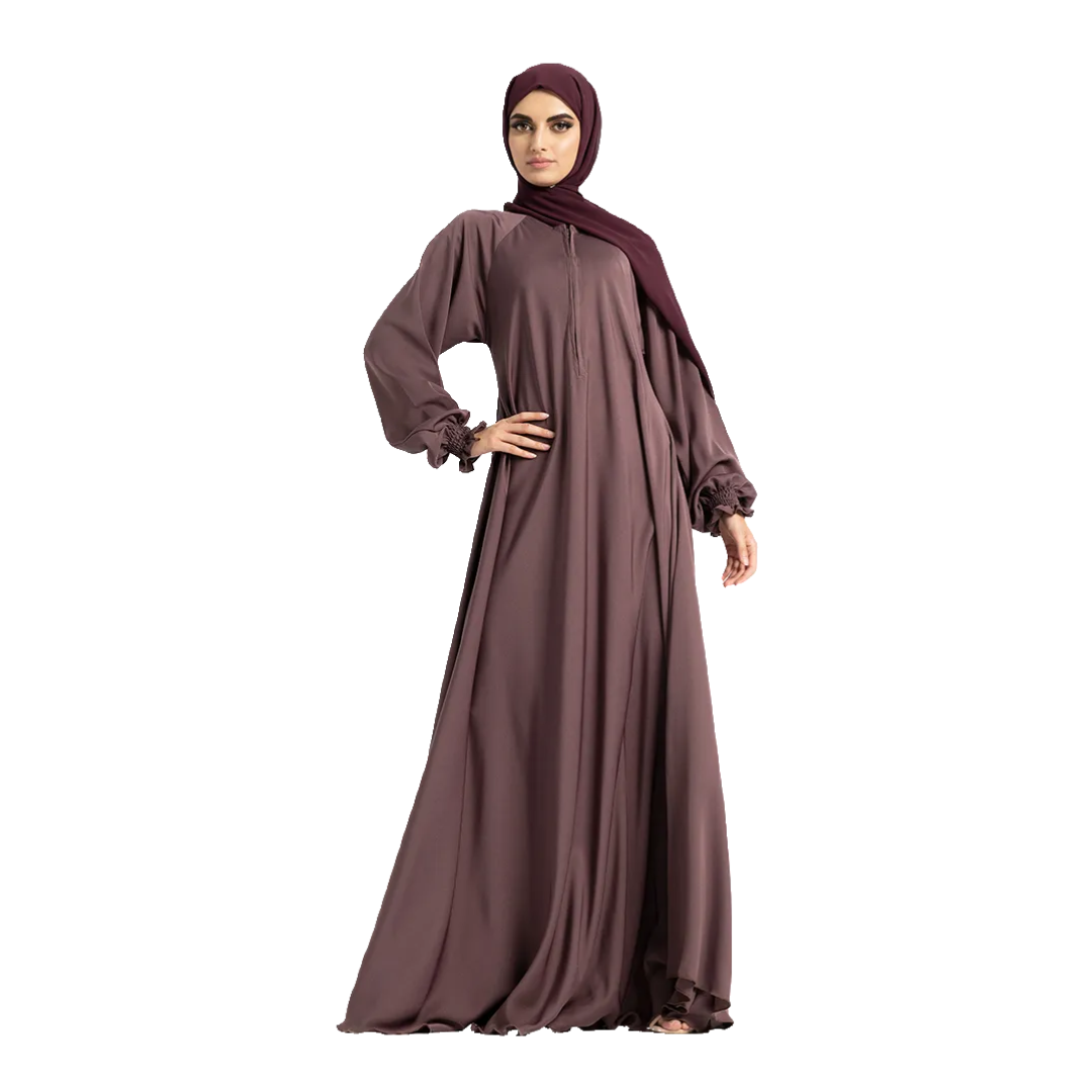 Mid Zip Umbrella Abaya (ZA46)