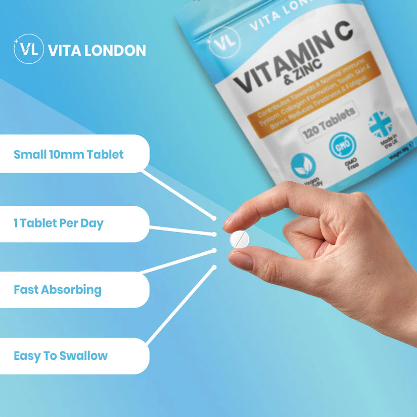 Vitamin C & Zinc Capsules | 120mg - 100mg Vitamin