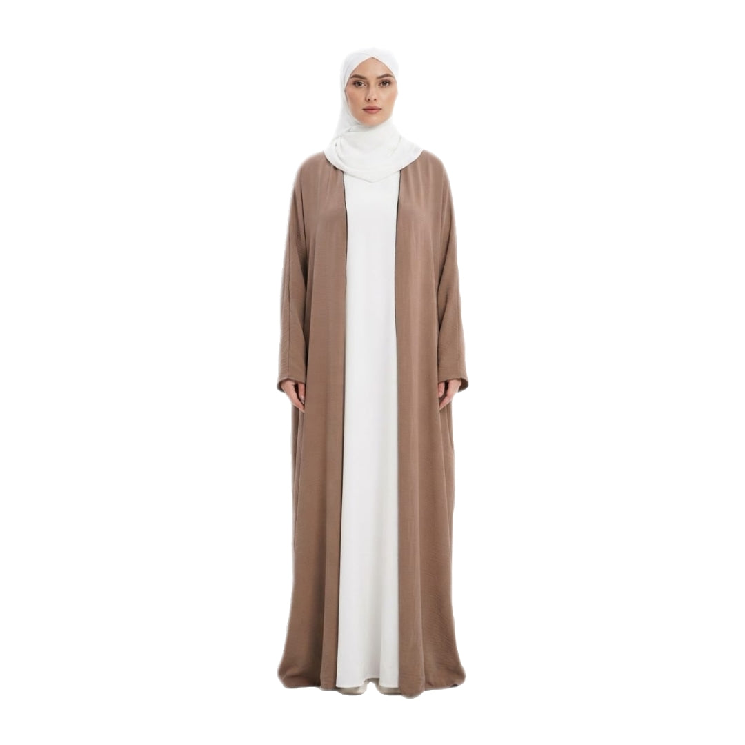 Hurram Open Abaya Latte
