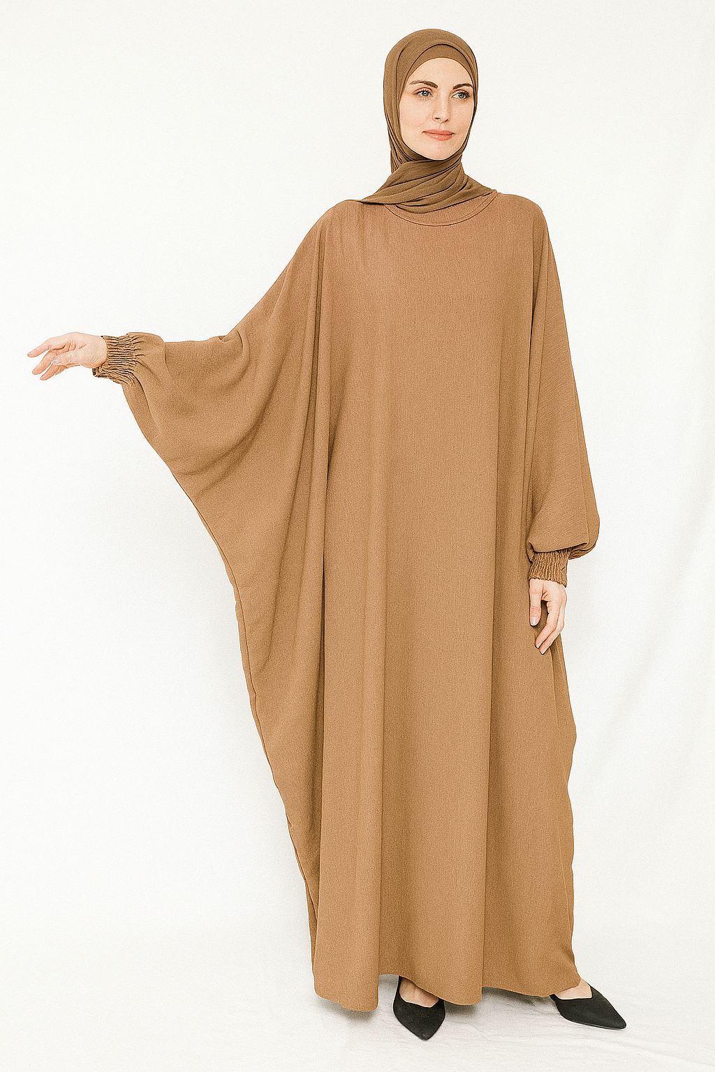 Batwing Cuff Sleeve Abaya One Size