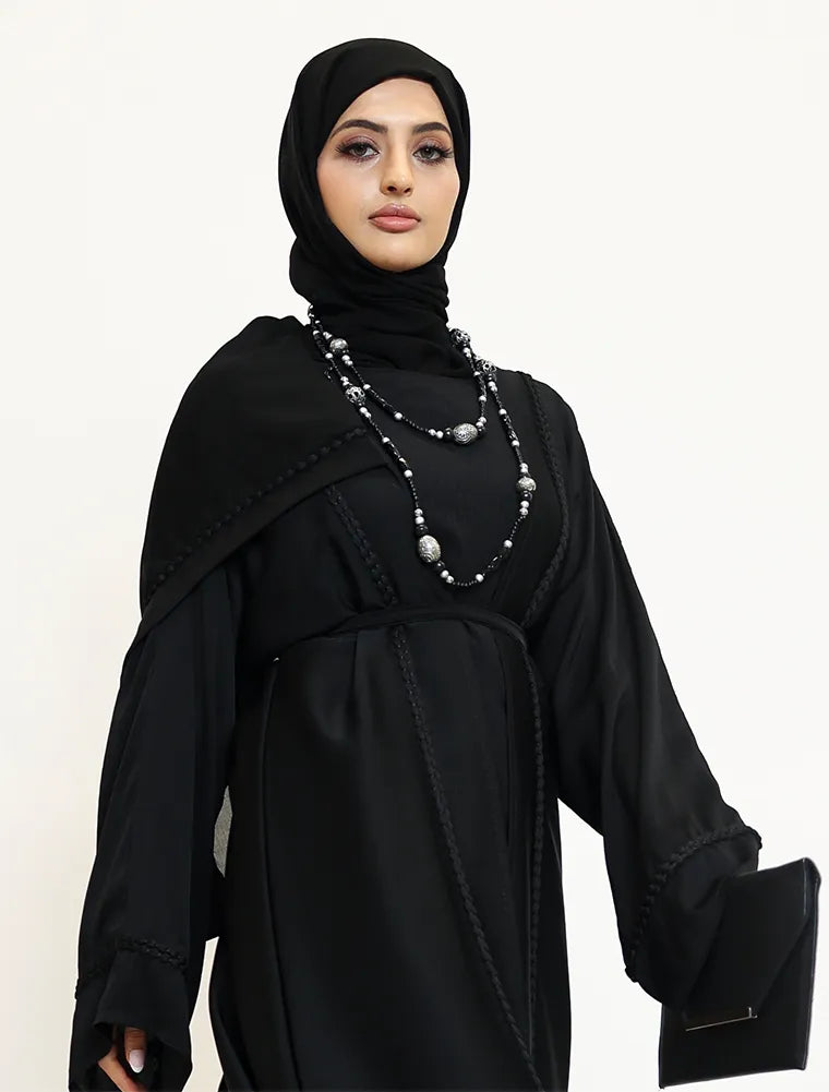 2 Piece Black Kyra Abaya (ZA540)