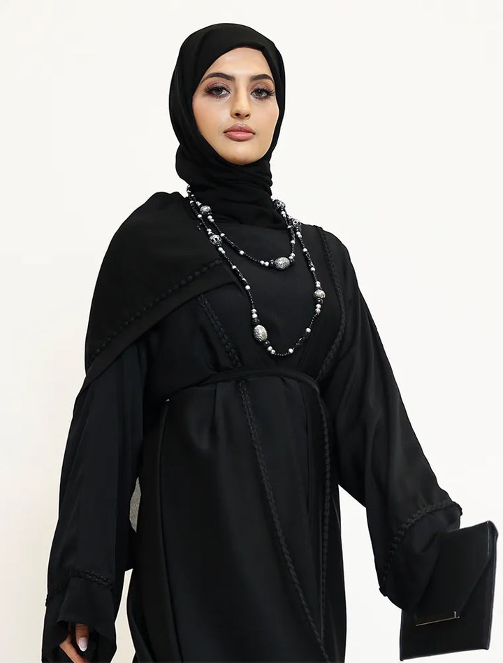 2 Piece Black Kyra Abaya (ZA540)
