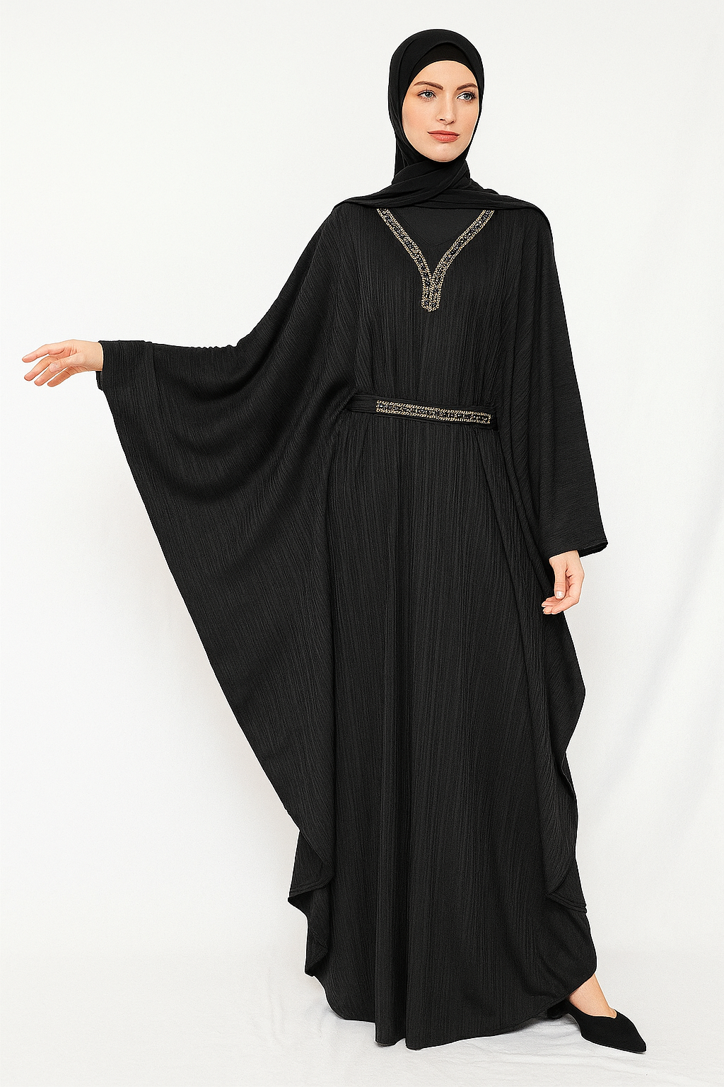 Embellished Kaftan Abaya One Size
