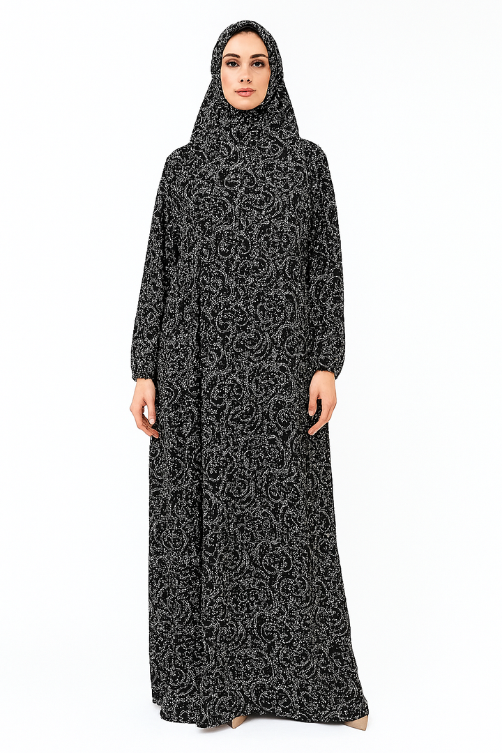 Prayer Maxi Floral Dress Abaya One Size