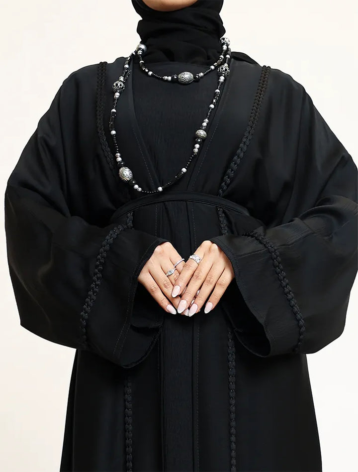 2 Piece Black Kyra Abaya (ZA540)