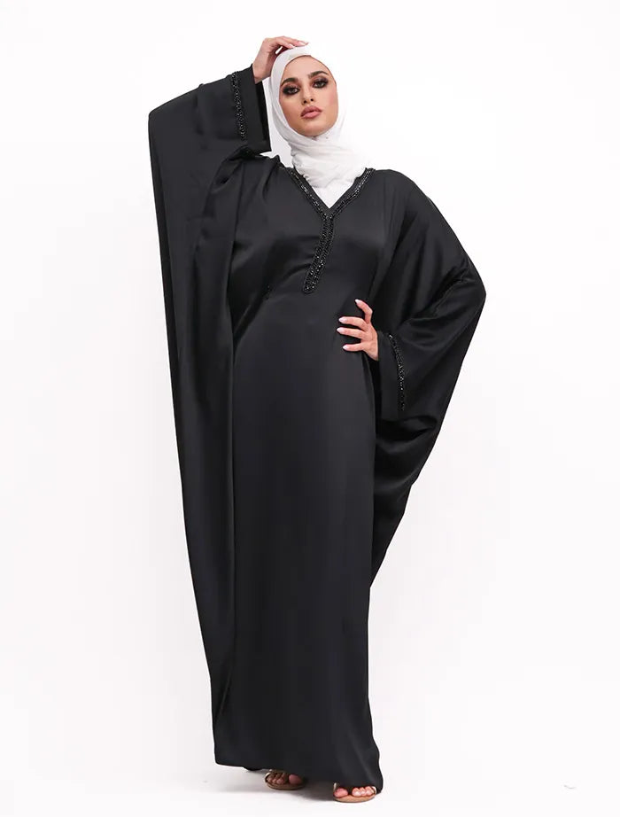 Black Aleeza Batwing Abaya