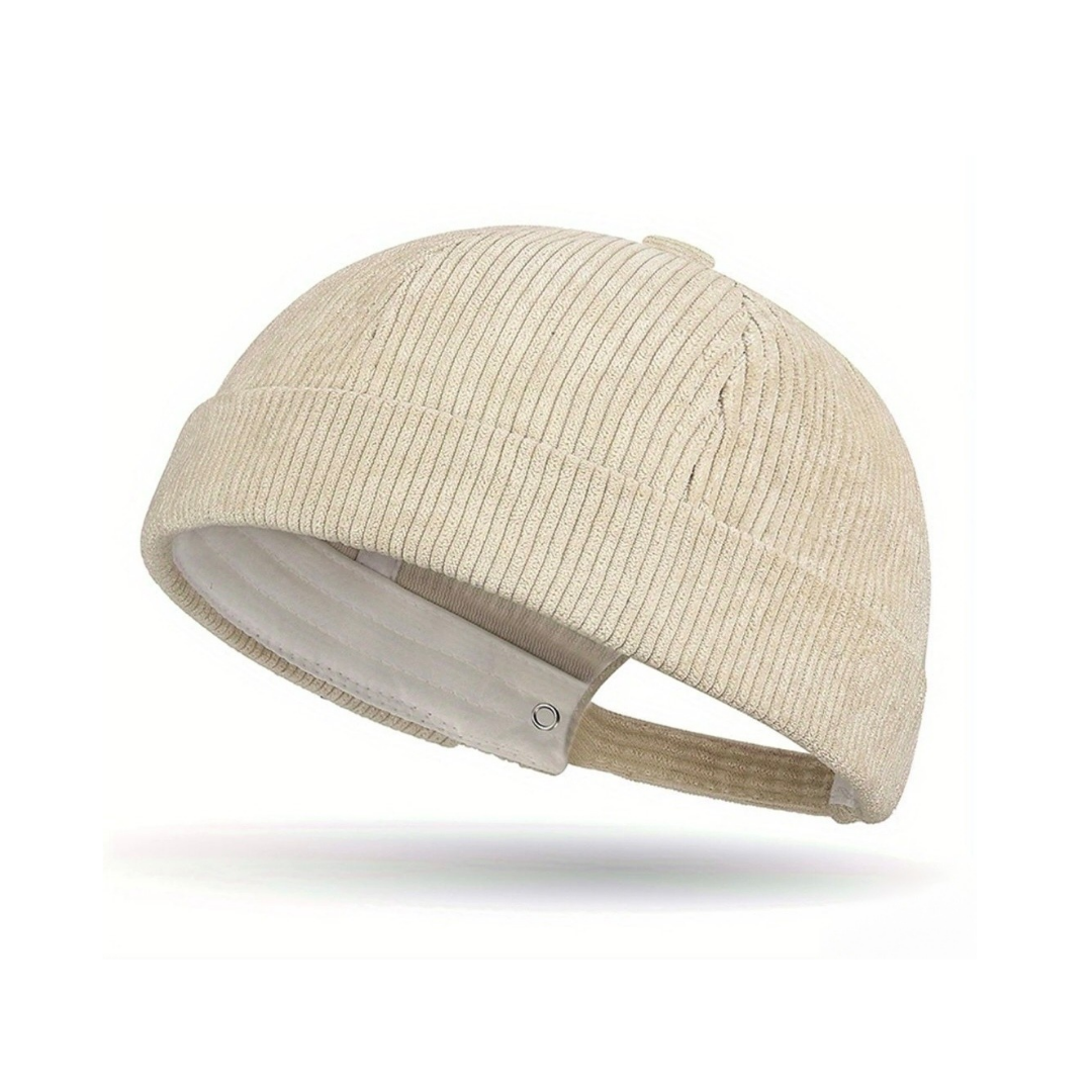 Mens Docker Corduroy Hat - Beige