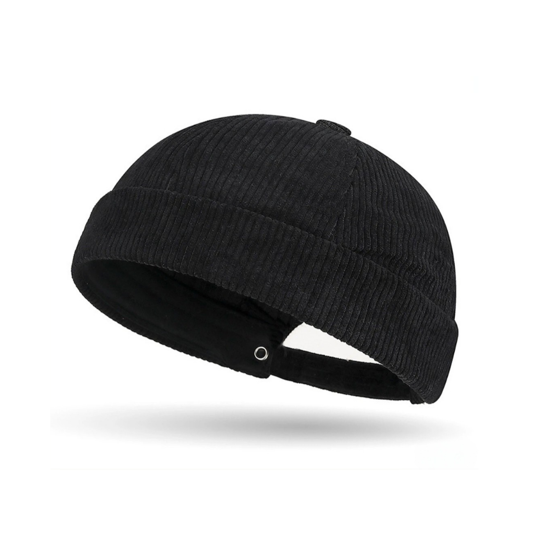 Mens Docker Corduroy Hat - Black