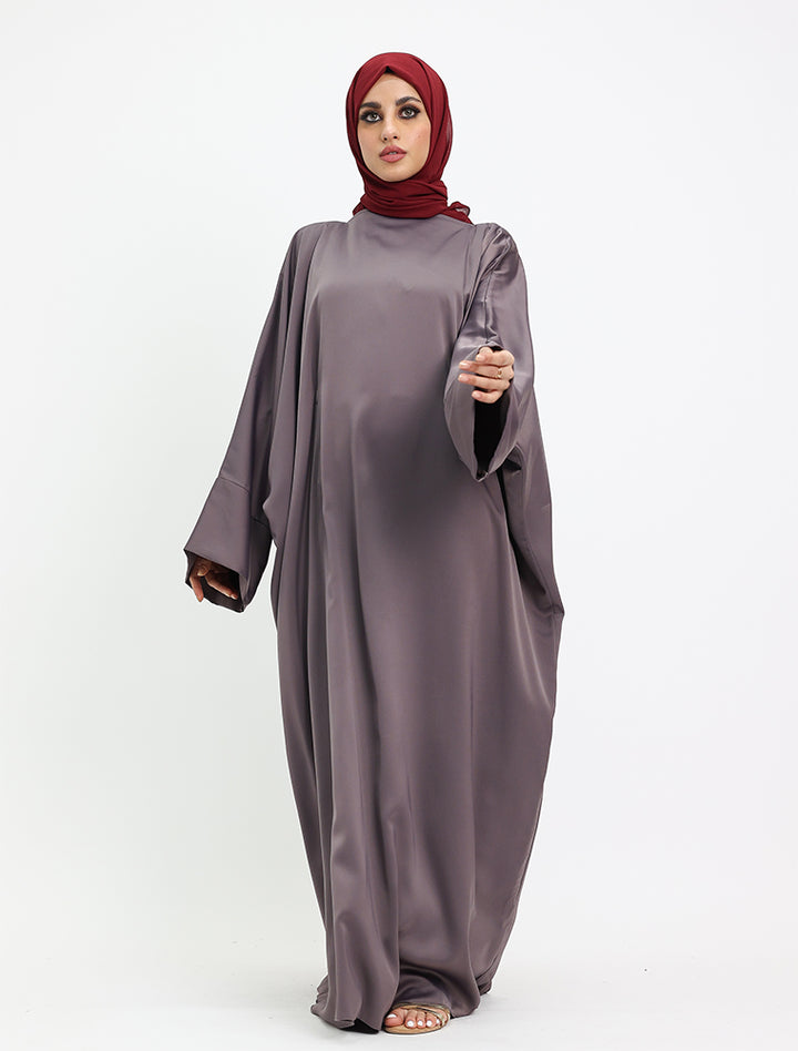 Mauve Plain Satin Batwing