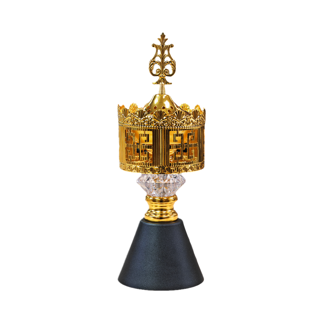 Gold & Black Crown Style Bakhoor Stand