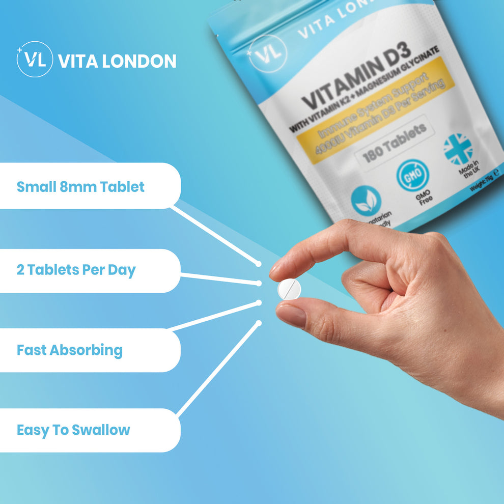 Vitamin D3 + K2 - 4000iu (180 Tablets)