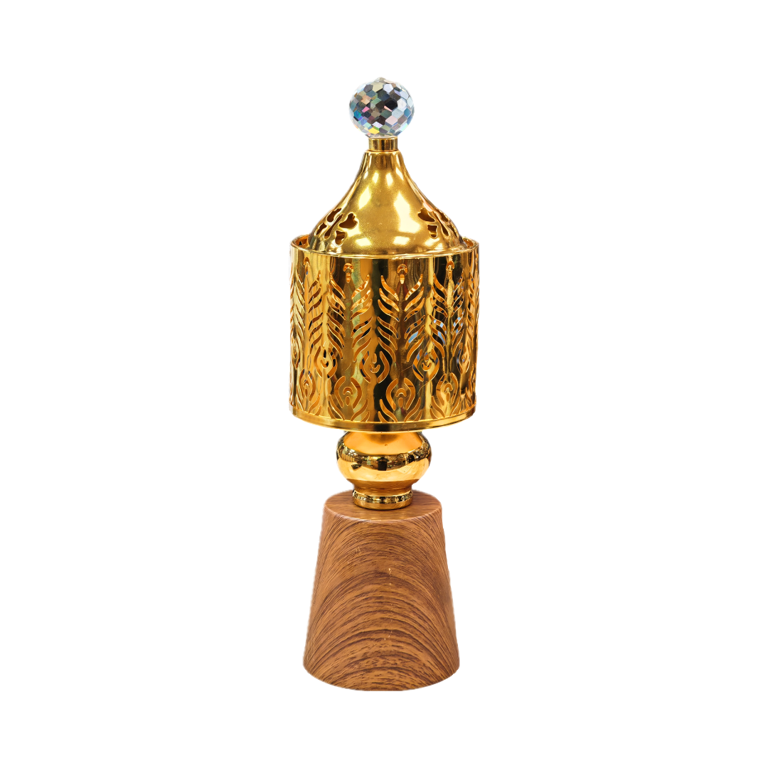 Gold & Wooden Luxury Bakhoor Stand