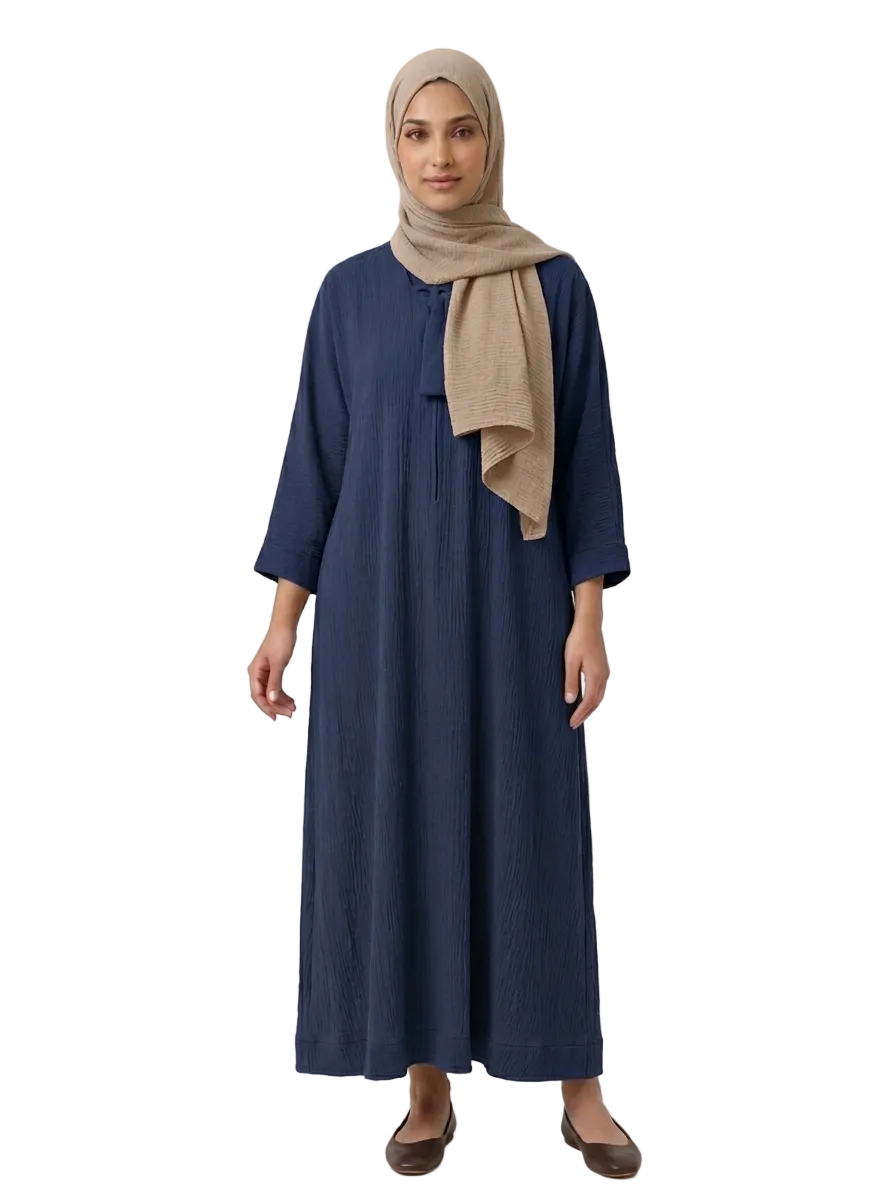Kids Minimalist Crinkle Abaya (ZA1512K)