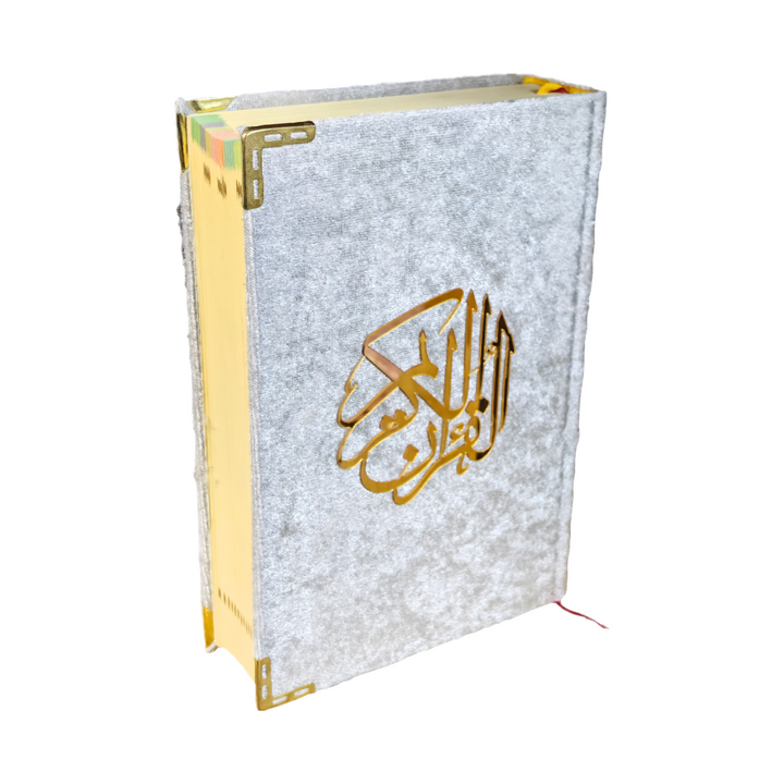 Colour Coded Velvet Quran Grey 13L