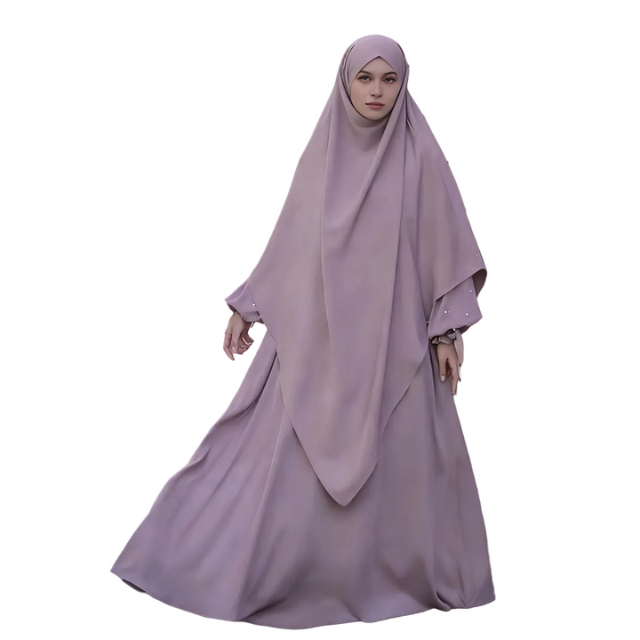 Pearl Mauve Abaya 2 piece - One Size