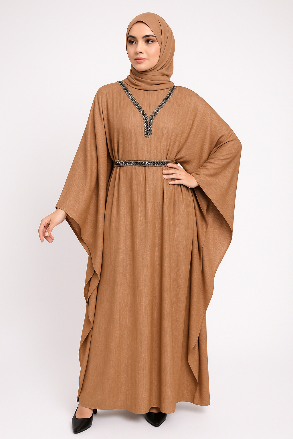 Embellished Kaftan Abaya One Size