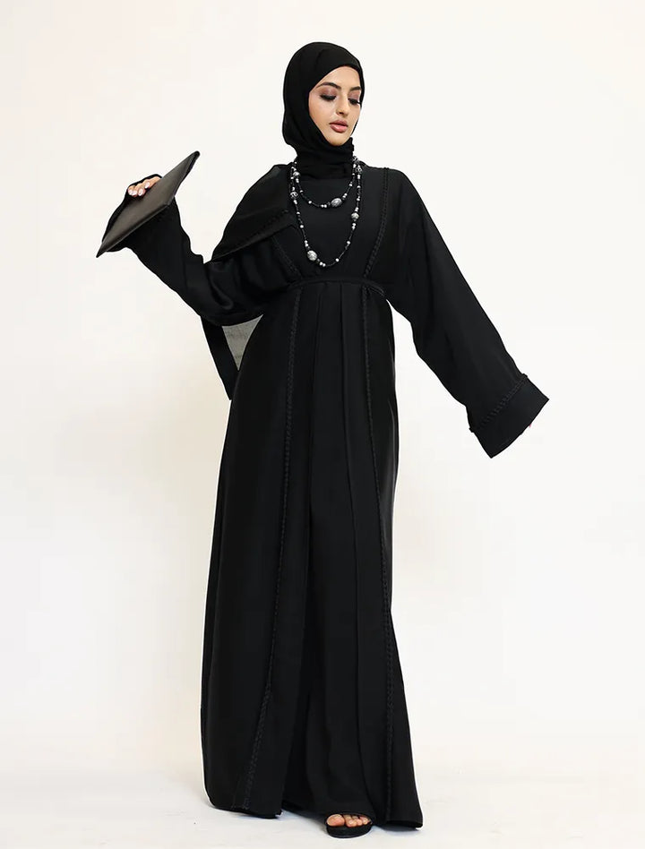 2 Piece Black Kyra Abaya (ZA540)