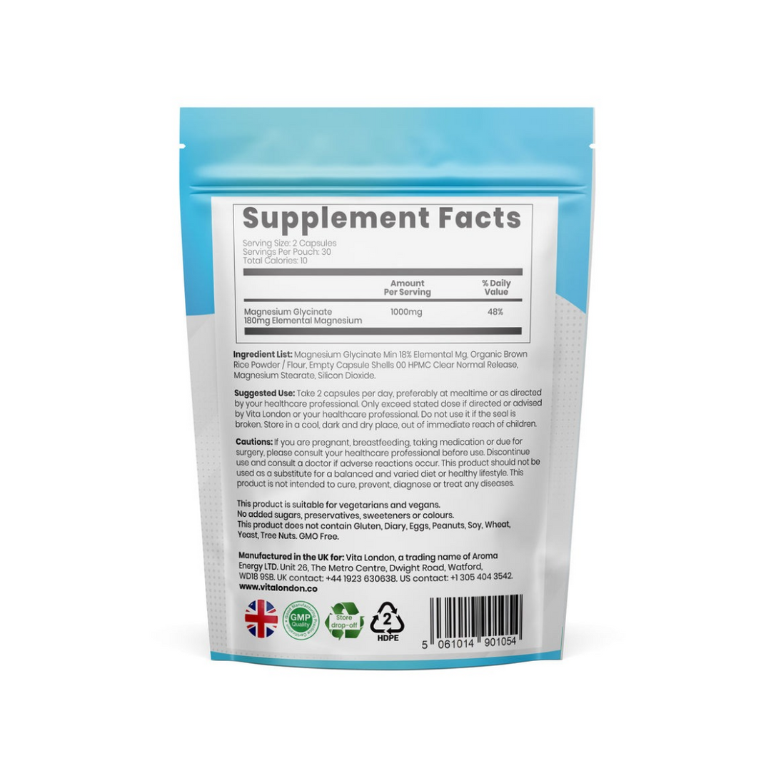 Magnesium Glycinate - 1000mg (60 Capsules)