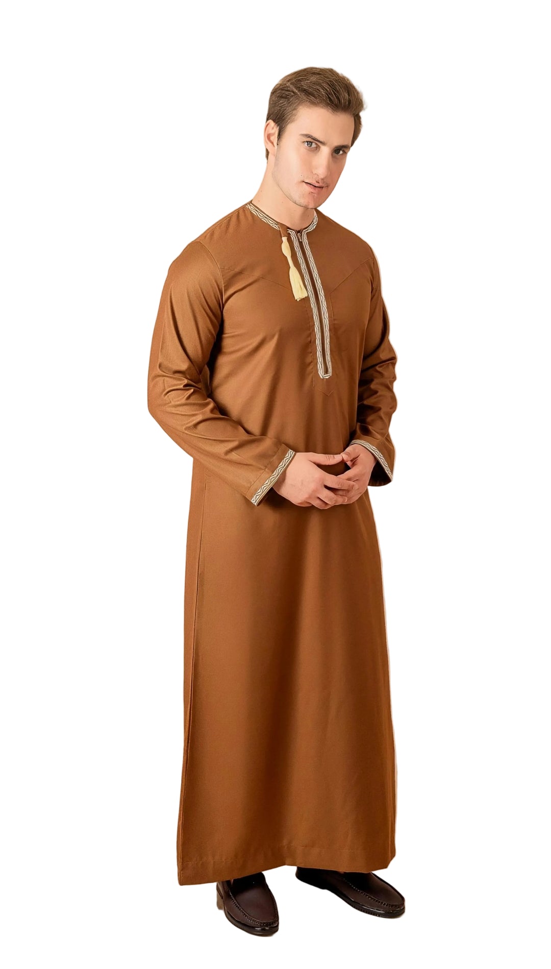 Omani Tassel Jubba Coffee & Beige
