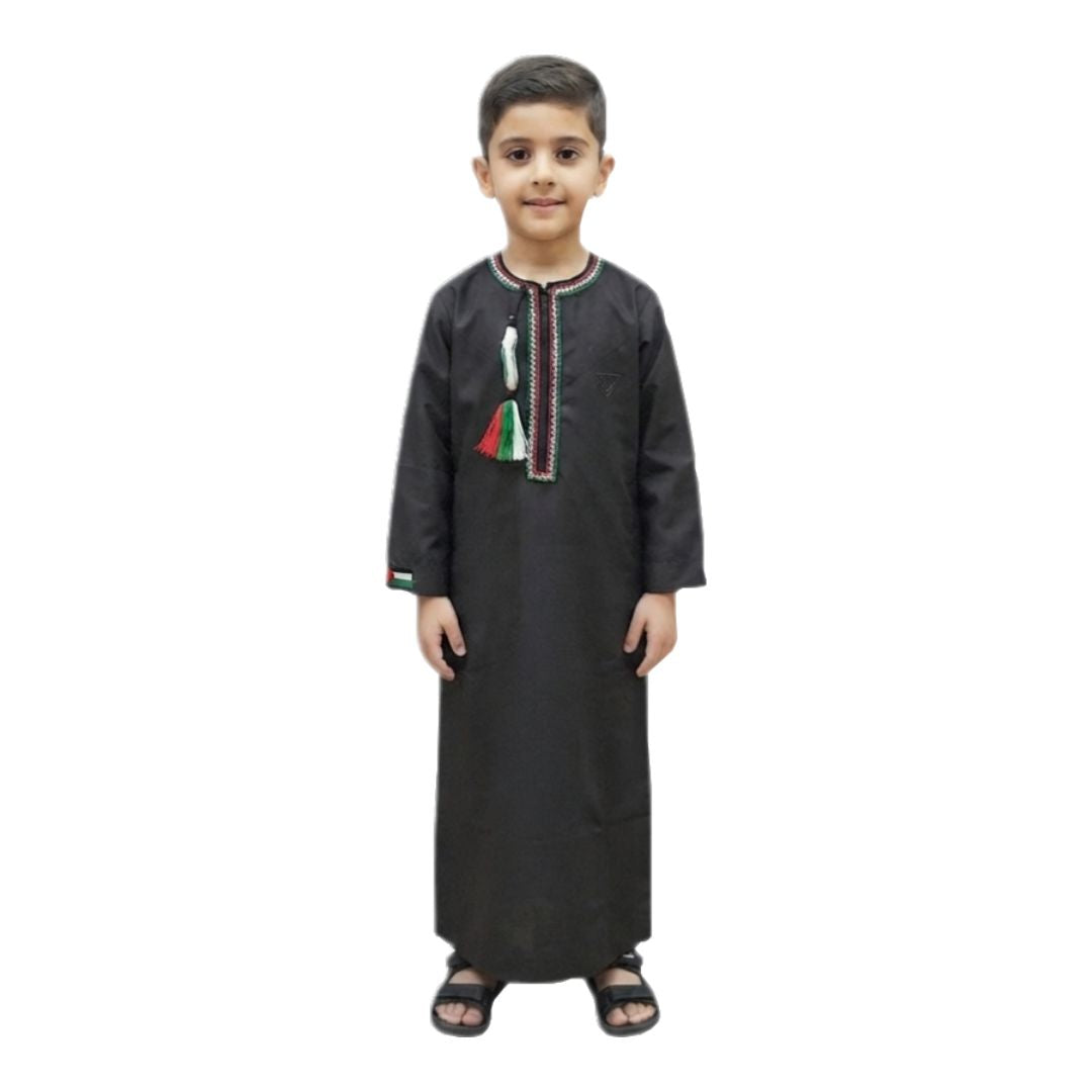 Palestine Tassel Jubba Kids Black