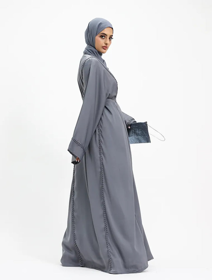 2 Piece Grey Kyra Abaya (ZA540)