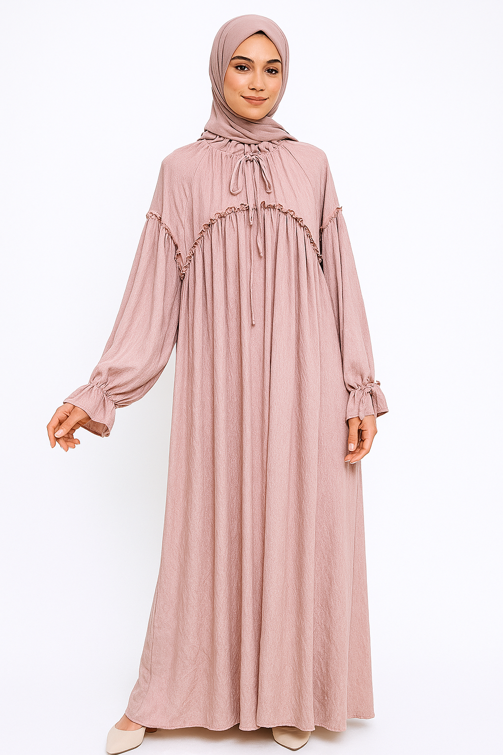 Vintage Abaya Dress One Size Pink
