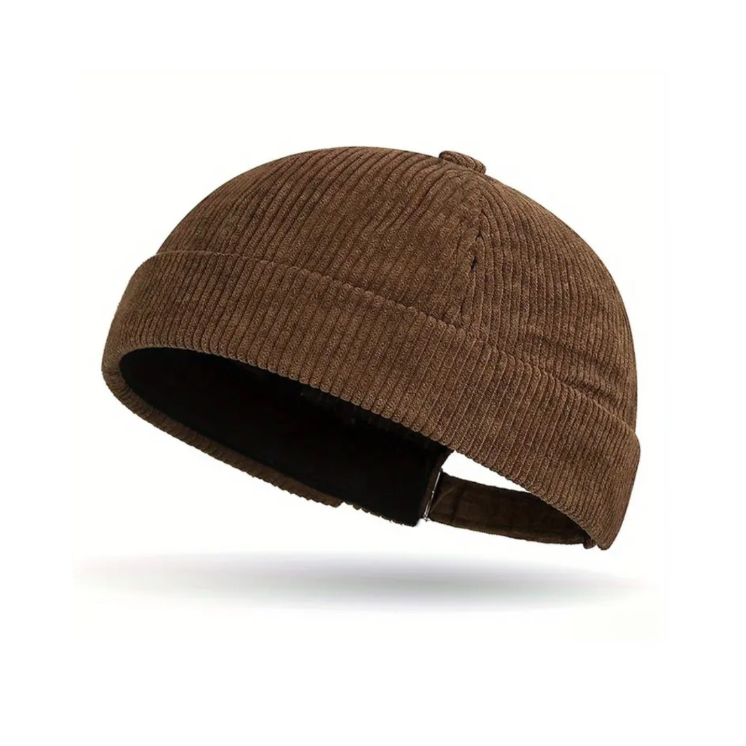 Mens Docker Corduroy Hat - Brown