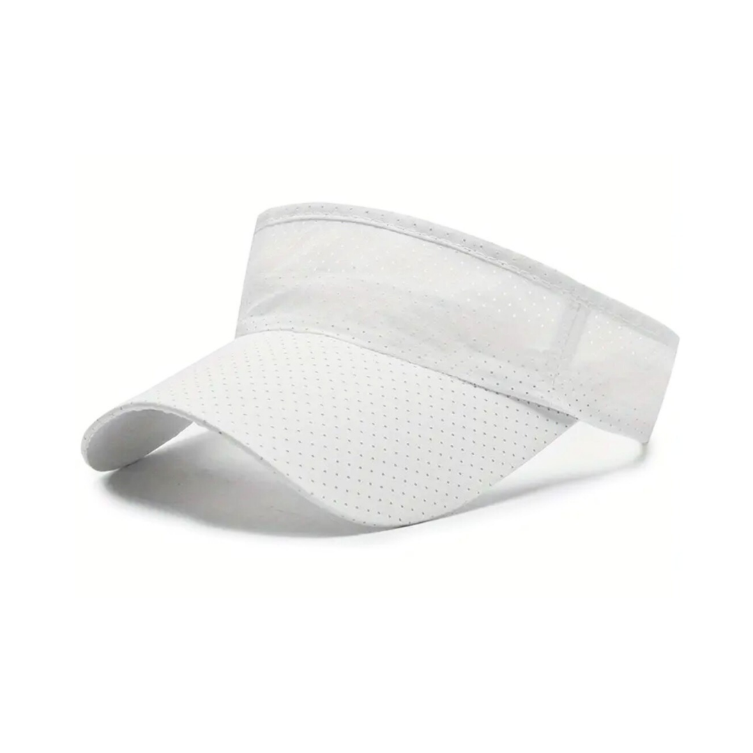 Womens Breathable Sun Visor Cap - White