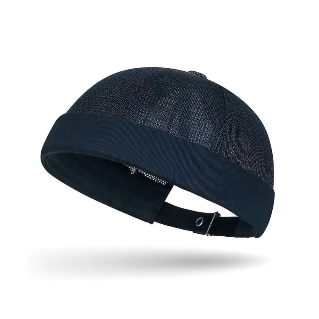 Mens Breathable Mesh Docker Hat - Navy